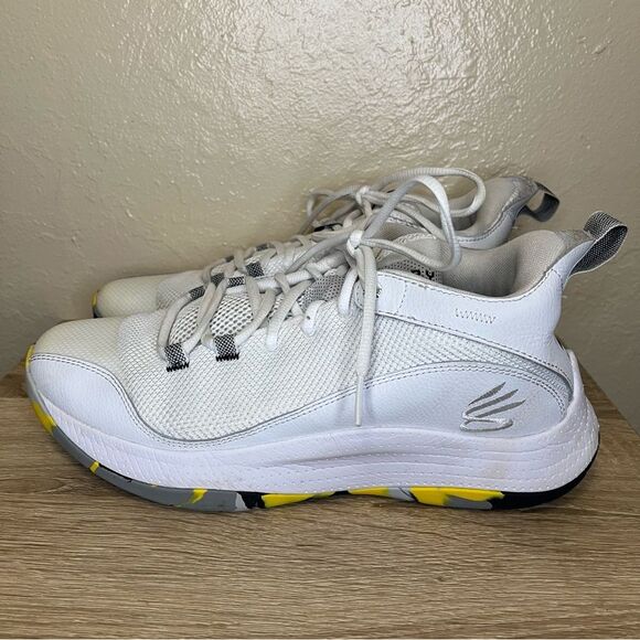 Under Armour 3Z5 Curry White Grey Basketball Shoes Men\'s Sz 8.5 women’s Sz 10 main image 5